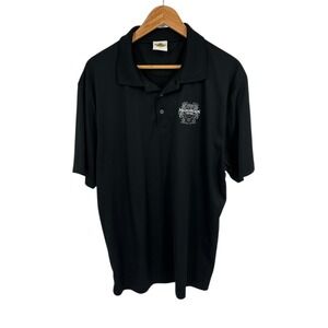 Hard Rock Hotel Tulsa Mens Black Polo‎ Shirt XL Short Sleeve Collared Golf Shirt